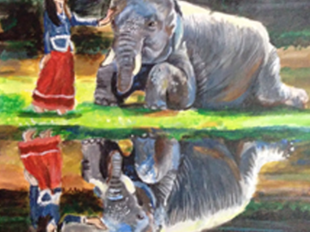Woman and Elephant