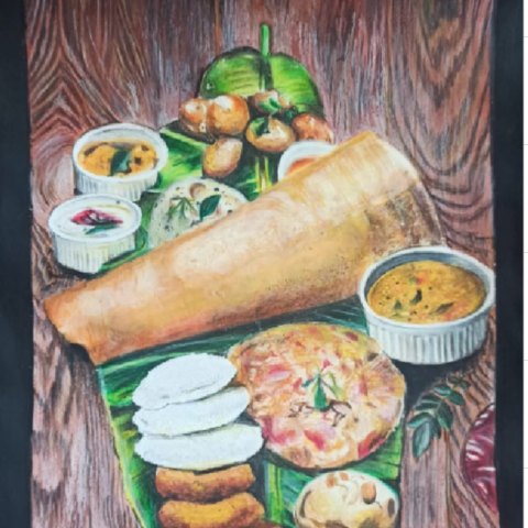 South Indian Feast – A Delicious Color Pencil Artwork