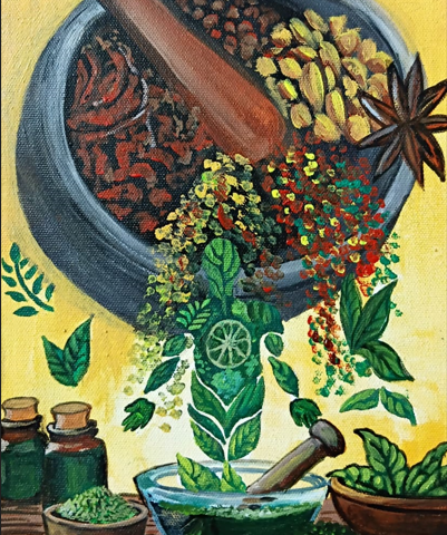 Healing Through Nature: The Essence of Ayurveda in Art